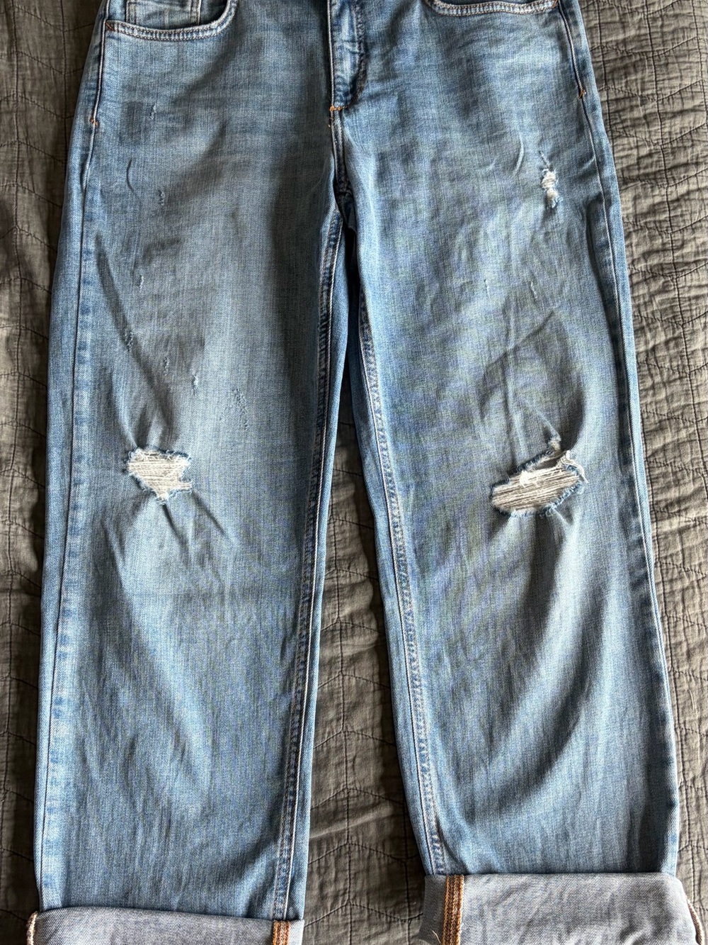 Pilcro Light Blue Distressed Boyfriend Jeans